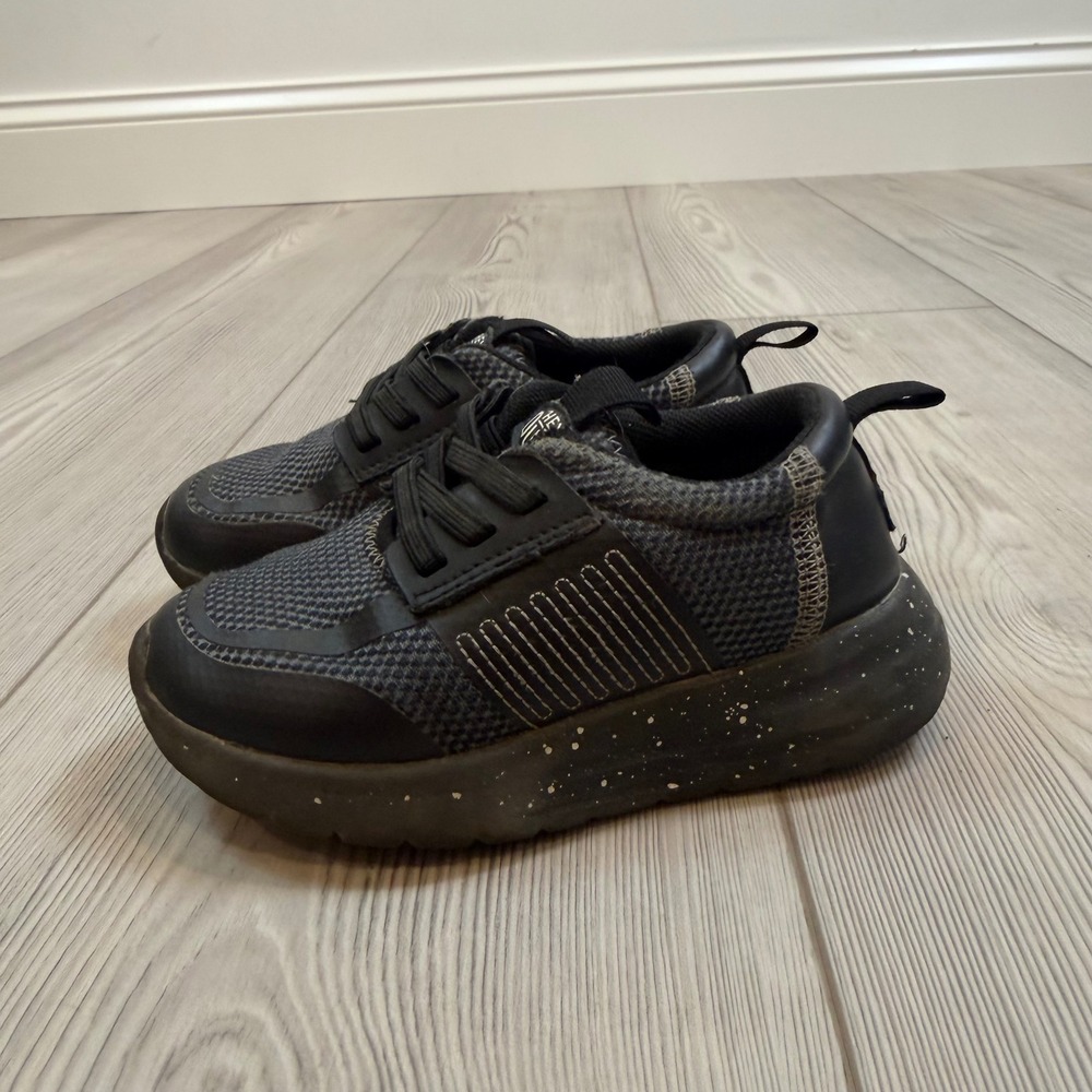 Hey Dude Sirocco PL Black Grey Mesh Splatter Sole Sneakers Toddler Size 7.5